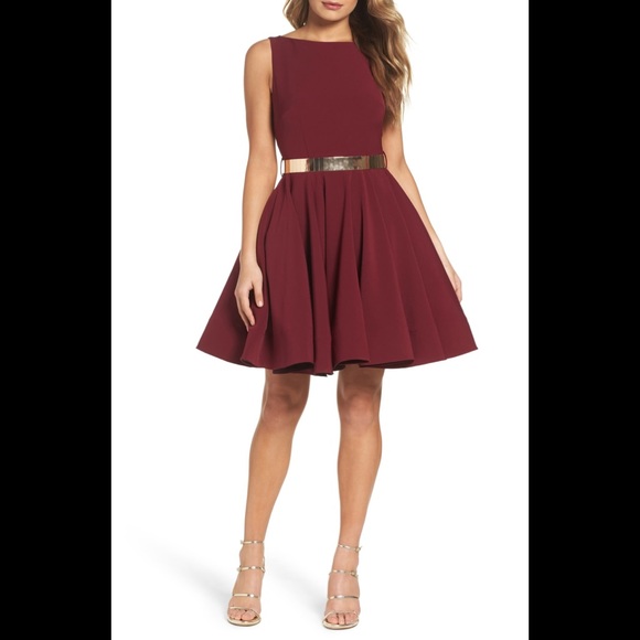 belted fit and flare dress